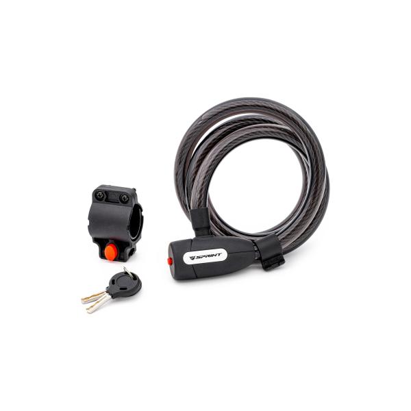 Велоключалка SPRINT PY3120, 15 мм*150CM,CARD, 2 ключа