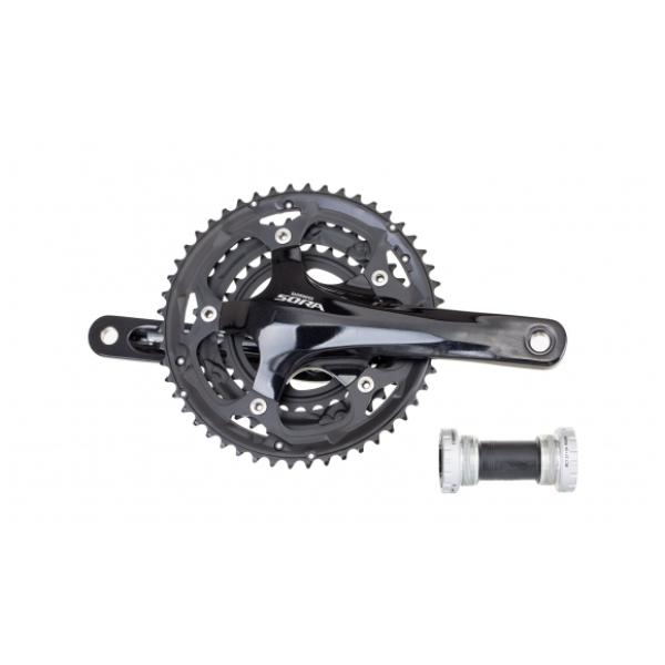 Курбел SHIMANO КУРБЕЛ, FC-3503, SORA TRIPLE, 170 мм HOLLOWTECH 2 STYLE с SOLID CRANK, 50X39X30T, сBB без CG, bulk