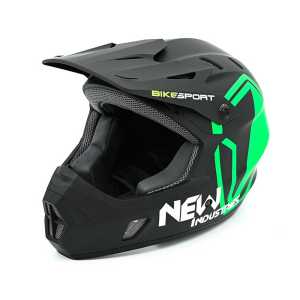 Каска Bikesport Full Face KS05 Black/Green
