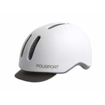 Каска за градско колоездене Polisport Commuter Urban - Бяла с LED светлина