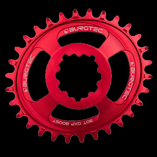Плоча за курбел BURGTEC овална GXP Boost 3mm Offset thick thin Race червен 30T