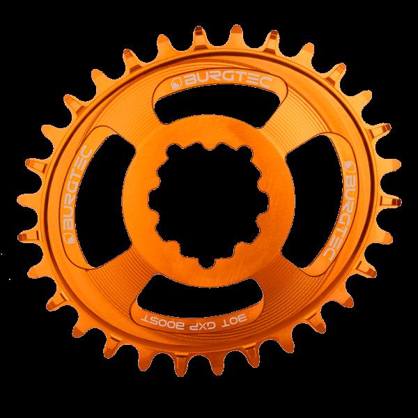 Плоча за курбел BURGTEC овална GXP Boost 3mm Offset thick thin Iron Bro оранжев 30T
