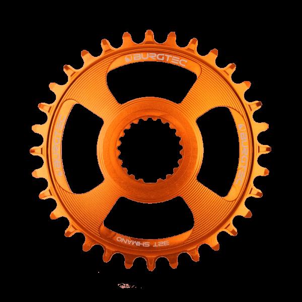 Плоча за курбел BURGTEC Shimano Direct Mount thick thin 28T Iron Bro оранжев