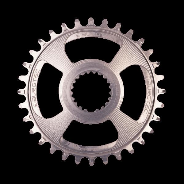 Плоча за курбел BURGTEC Shimano Direct Mount thick thin 28T Rhodium сребрист