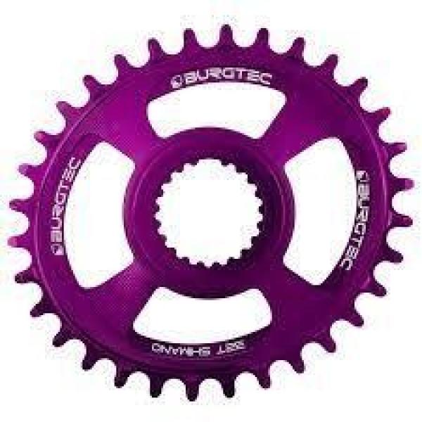 Плоча за курбел BURGTEC овална Shimano Direct Mount thick thin - 32T - лилав Rain