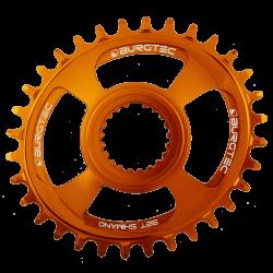 Плоча за курбел BURGTEC овална Shimano Direct Mount thick thin - 30T - Iron Bro оранжев
