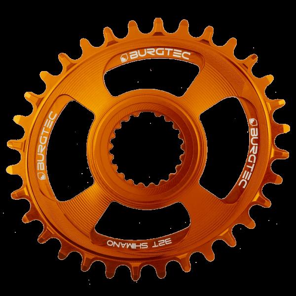 Плоча за курбел BURGTEC овална Shimano Direct Mount thick thin - 30T - Iron Bro оранжев