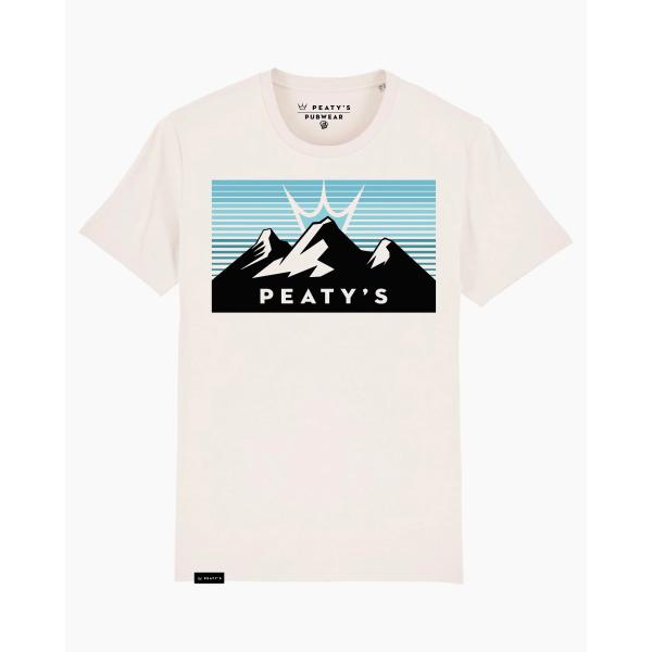 Тениска Peaty's AW24 PubWear - Three Peaks Sunrise/Vintage бял, Размер S