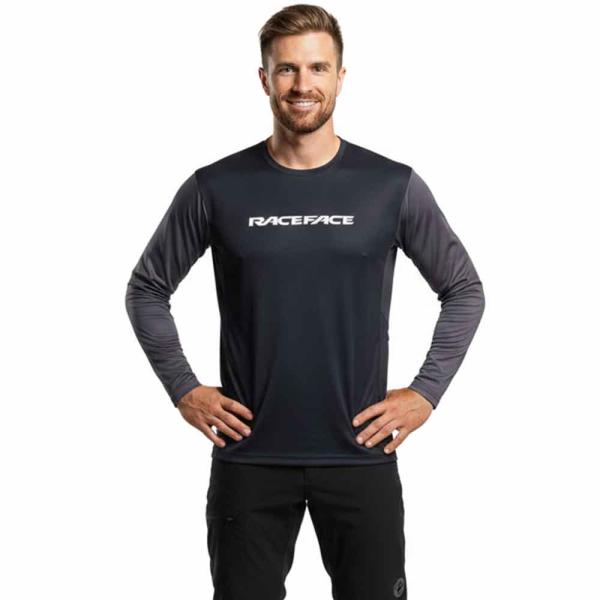 Вело блуза с дълъг ръкав Race Face Indy UPF 30 - Charcoal