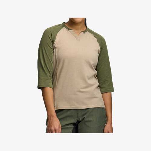 Тениска Race Face Traverse – 3/4 ръкав, DRI-RELEASE, пясъчна, размер M