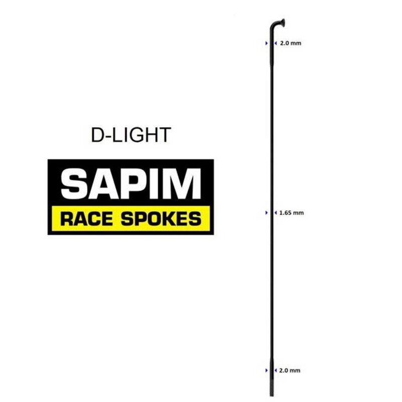 Спици SAPIM D-light 294mm J-Bend Черни + 12mm никел Polyax Кутия за 100 броя