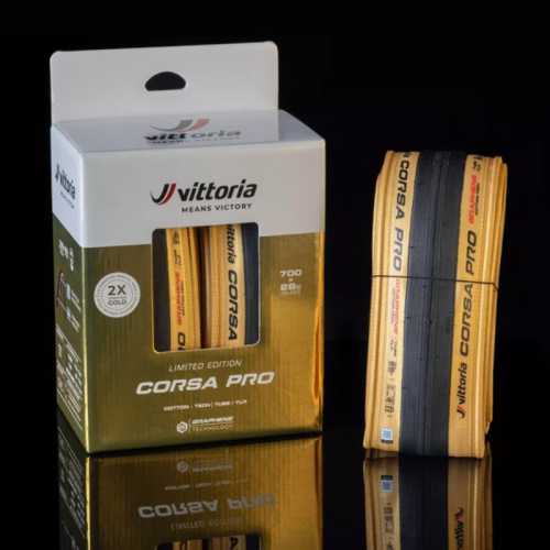 Външна гума Vittoria Corsa Pro 28-622 сгъваема TLR Gold/Black/Black G2.0 (Двоен пакет)
