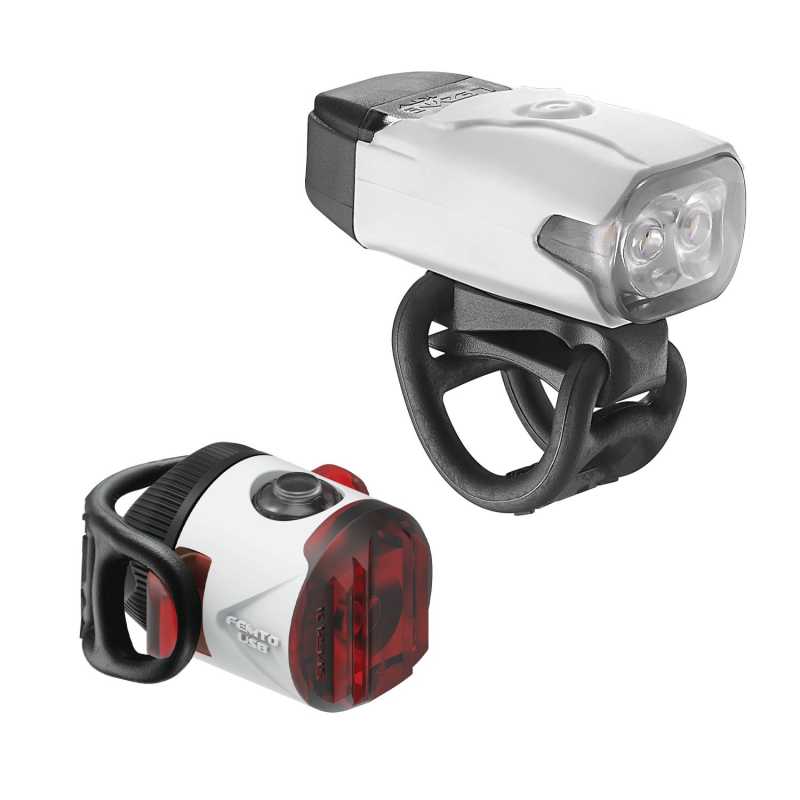 Фар и Стоп за велосипед Lezyne KTV Drive / FEMTO USB light pair White