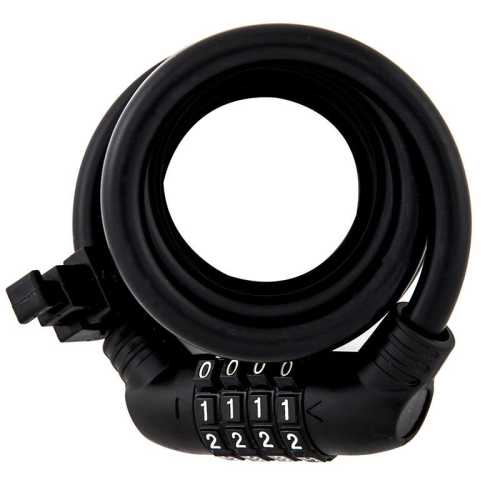 Велоключалка с кабел спирала Ulac Zen Master black с шифър