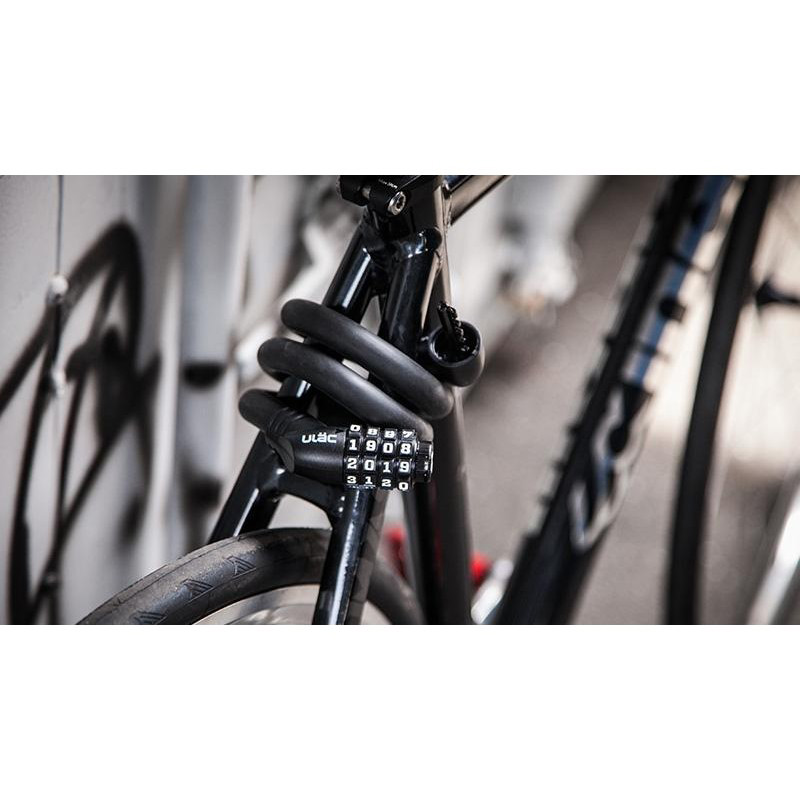 Велоключалка с кабел спирала Ulac 1970 black с шифър