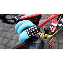 Велоключалка с кабел спирала Ulac 1970 sky с шифър