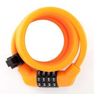 Велоключалка с кабел спирала Ulac Zen Master Orange с шифър