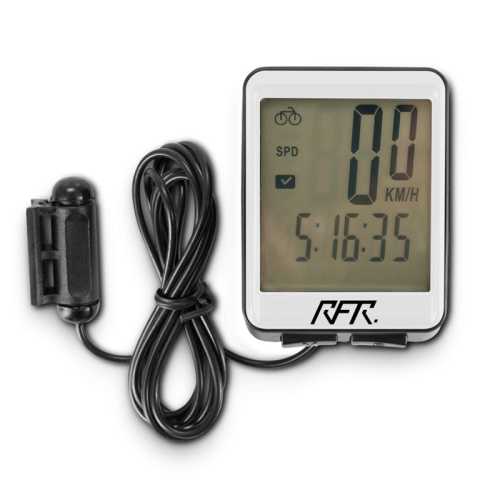 Компютър за велосипед RFR CUBE CMPT бял с кабел