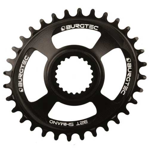 Плоча BURGTEC Oval Shimano Direct Mount Thick Thin - Черен 32T