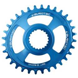 Плоча BURGTEC Oval Shimano Direct Mount Thick Thin - Син 32T
