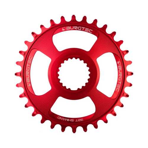 Плоча BURGTEC Shimano Direct Mount Thick Thin - Червен 32T