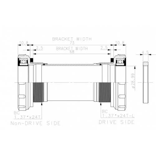 Средно движение Black Peak BSA SRAM DUB Ø28.99