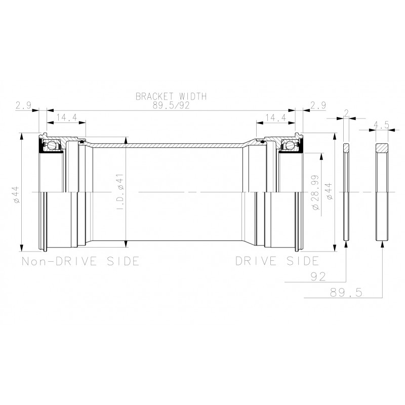 Средно движение Black Peak BB92 SRAM DUB Ø28.99