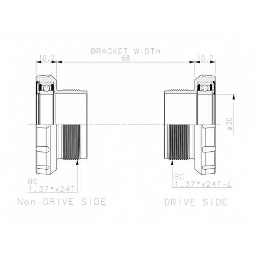 Средно движение Black Peak BSA 68-73MM CINCH Ø30