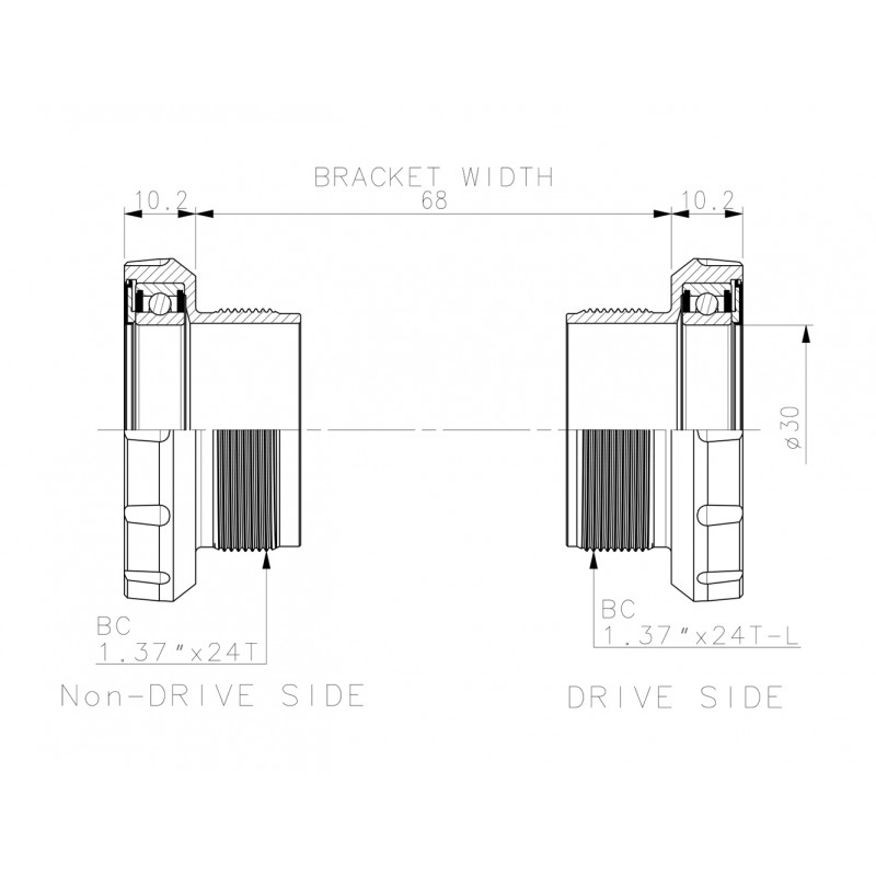 Средно движение Black Peak BSA 68-73MM CINCH Ø30