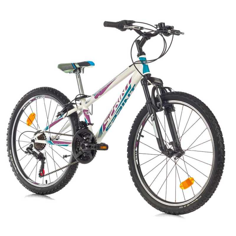 Детски велосипед Sprint CALYPSO 24" Бял Тюркоаз