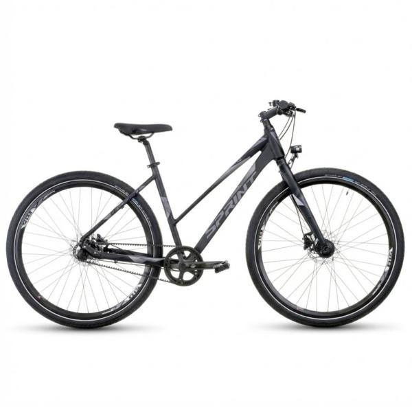 Дамски градски велосипед Sprint Sintero Lady N3 28 - Ремък - Сив/Сребро